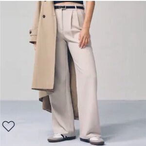 Abercrombie & Fitch Cream Wide Leg Pants